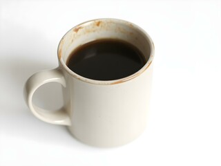  A simple yet stylish ceramic coffee mug, isolated on a white background, full depth of field.