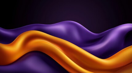 A purple and orange wave on a black background