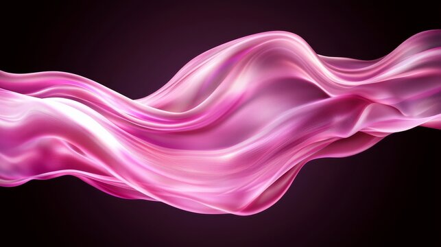 A pink wave on a black background