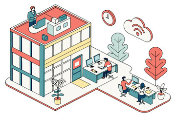 A Business illustration people working in office 21