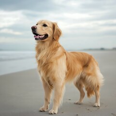 Golden Retriever on the Beach