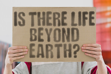"Is there life beyond Earth?" explores extraterrestrial possibilities. Universe. Exploration. Planets. Discovery. Mars. Rockets. Spacecraft