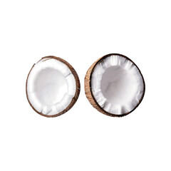 Fototapeta premium Fresh Coconut isolated on a transparent background