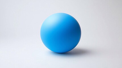 Matte sphere of 3d blue color on white background. Generative AI