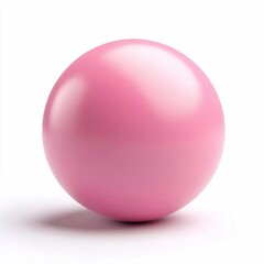 Matte sphere of 3d pink color on white background. Generative AI