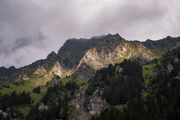 Beautiful Alpine mountain landscape in Switzerland.