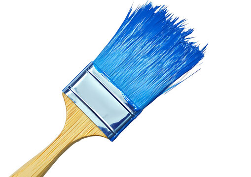 recommend clip art: Blue paint brush isolated on transparent background