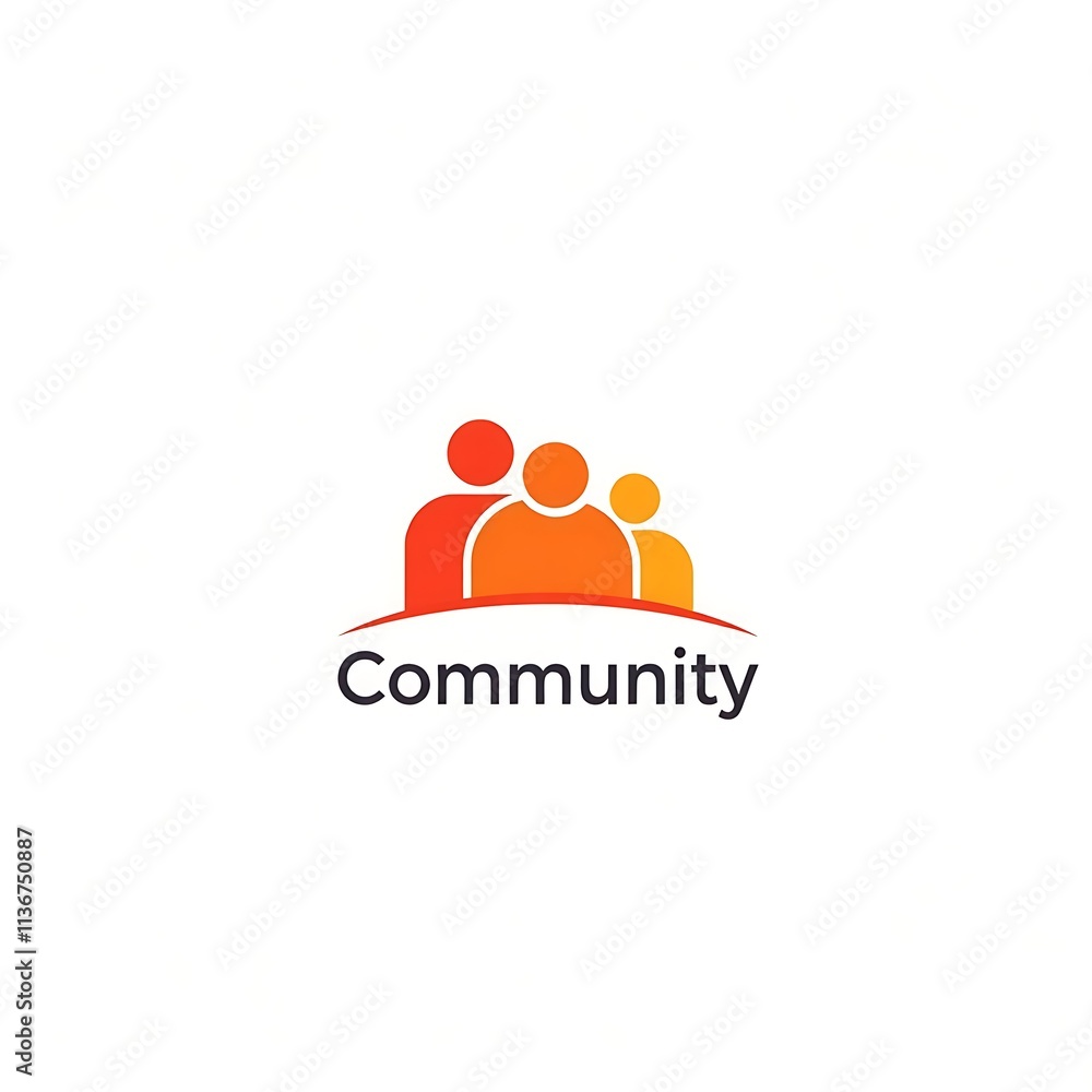 Poster community logo with three people in a line with a wave below and the word 