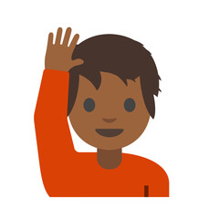 Waving Emoji Clipart Illustration | Friendly Gesture Isolated on White Background