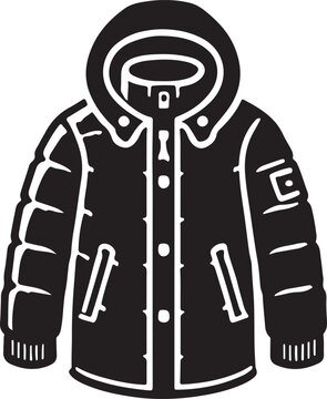 recommend clip art: Winter jacket cloth silhouette design vector art illustration