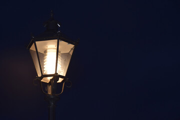 old street lamp in night