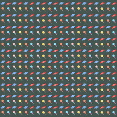 Classical illustration vintage sweet candy and lollipop seamless pattern  