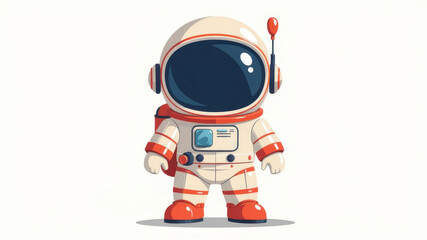 illustration of cartoon astronaut isolated on white background