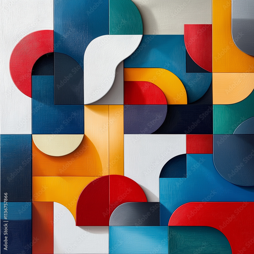 Poster abstract geometric shapes vibrant colors create dynamic