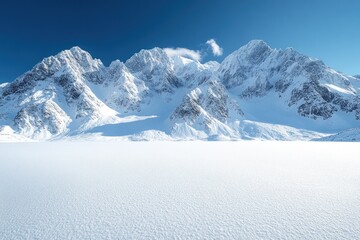 Obraz premium Researchers explore the icy terrain and majestic mountains in Antarctica during winter