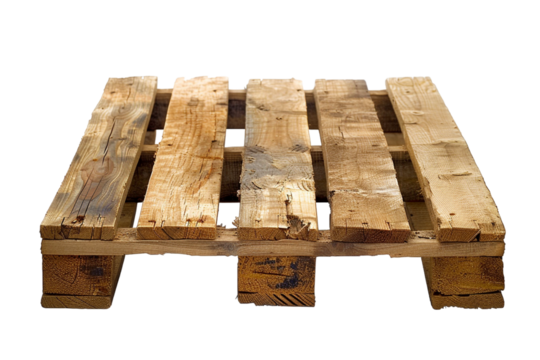 An Isolated Wooden Pallet, Set Against a Transparent Background, Ideal for Industrial, Shipping, or Rustic-Themed Designs