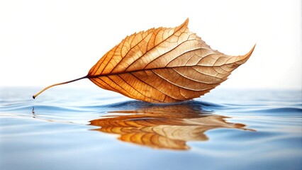 Abstract Floating Leaf Imagery on Ocean Water: Vibrant Foliage and Organic Patterns for Artistic Stock Photography
