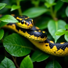 Obraz premium Descubre la belleza ex√≥tica de la naturaleza con esta serpiente de colores vibrantes.