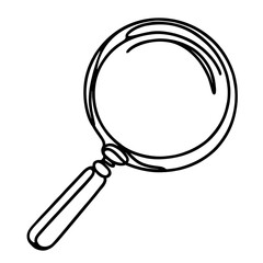 Minimalist magnifying glass line art illustration, vector design