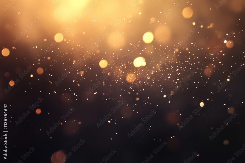 Poster golden bokeh texture creating a warm and enchanting atmosphere for elegant designs and backgrounds