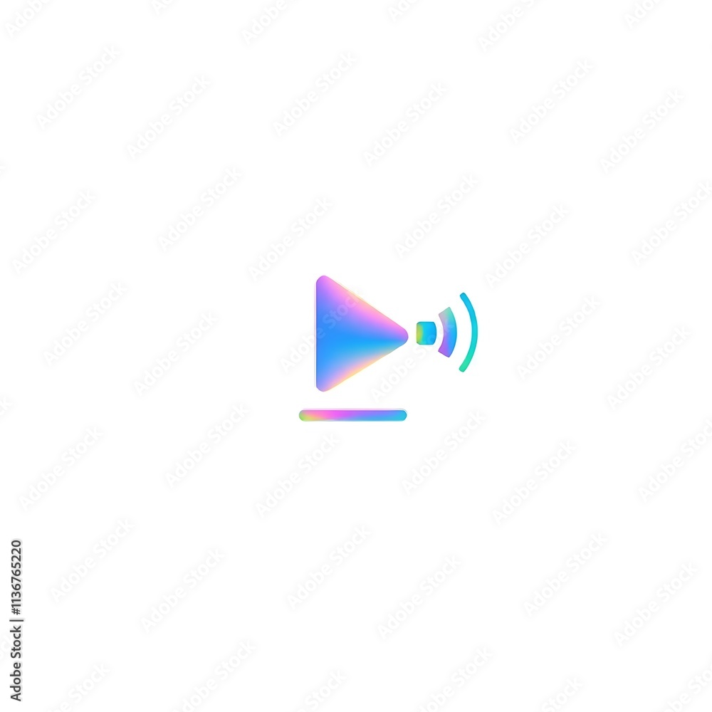 Poster play button gradient: a simple, elegant, and modern design with a gradient play button. the icon is 