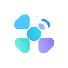 Obraz premium Smart Home Fan Icon: Gradient Color Wireless Smart Fan Icon Design 