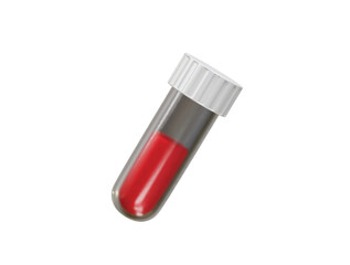 Blood test tube icon illustration 3d