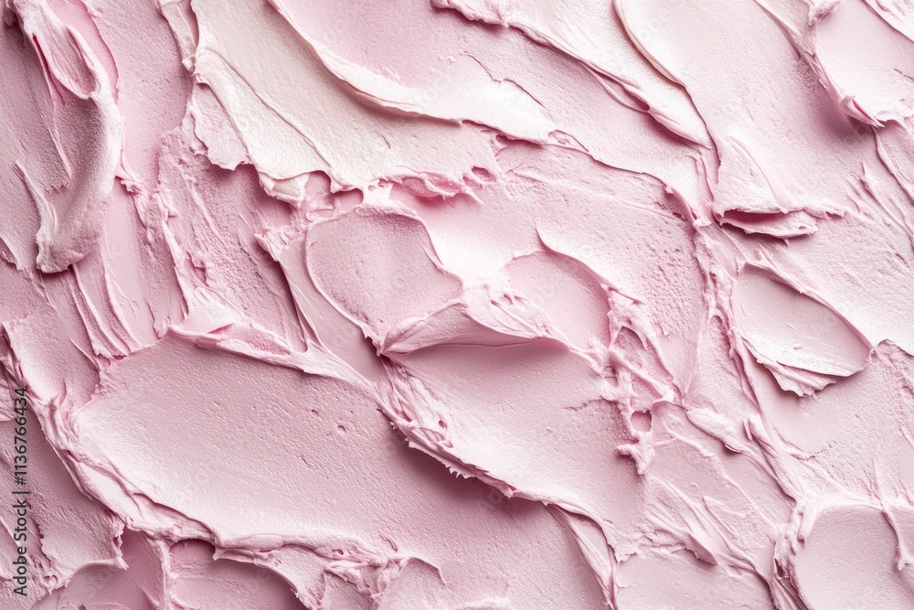 Poster texture of pink cream showcasing smooth and uneven surfaces with flowing patterns