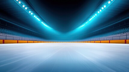 Empty Ice Rink Stadium Winter Sports Arena Competition Speed Skating