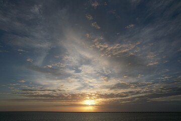 Fototapeta premium Sunset Over Lake Pontchartrain Causeway 12-15-24 1