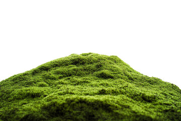 Green moss growing on a hill, isolated on a transparent background, perfect for nature, environmental, or landscape-themed designs.