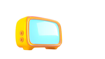 Retro Yellow Television  Vintage TV  Cartoon Style  Broadcast  Media  Screen   Animation