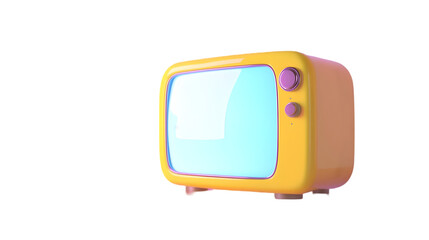 Retro Yellow Television  Vintage TV  80s  90s  Cartoon Style  Broadcast  Media  Entertainm