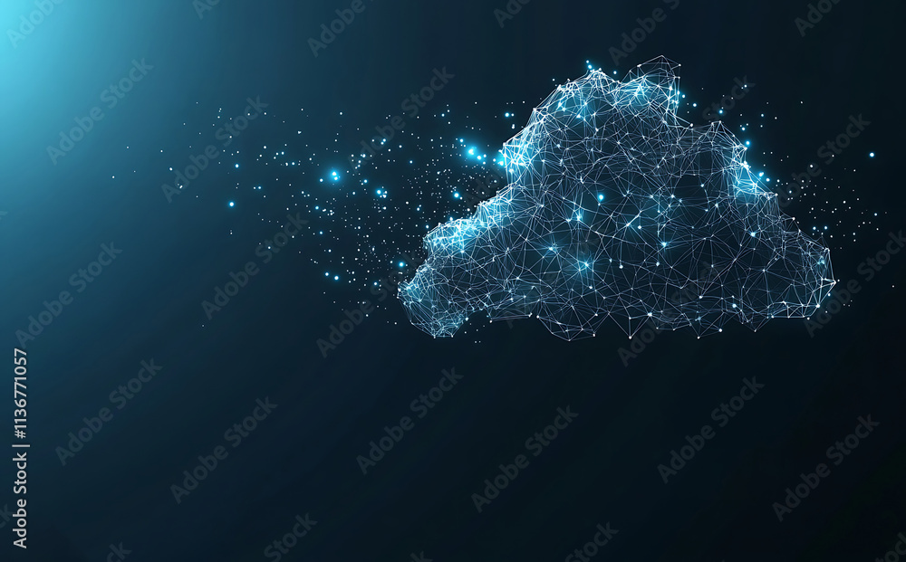Poster abstract cloud background to represent cloud based network