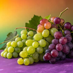 Fototapeta premium Grapes are small, round fruits that grow in clusters, known for their sweet