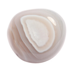 Beautiful grey agate isolated on white. Natural gemstone