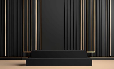 black podium  for the best awards or product display. stage or podium. vector illustration 037
