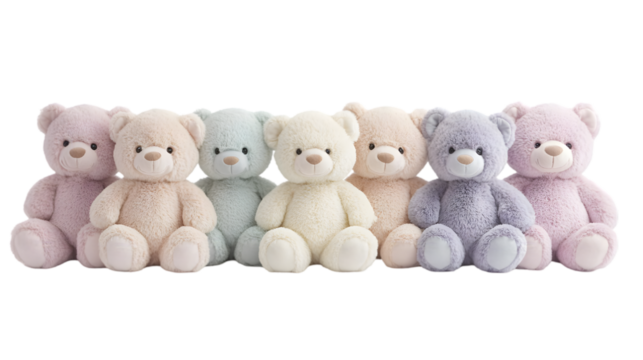 Adorable Pastel Teddy Bears  Plush Toys  Soft  Cute  Baby  Gift  Nursery Decor
