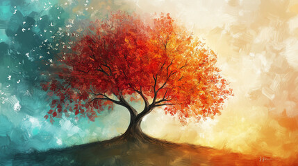 autumn landscape with tree