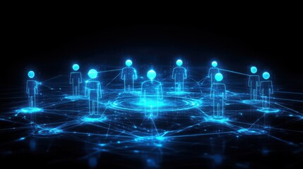 Obraz premium Global Network Digital Connections People Social Media Technology Abstract Background