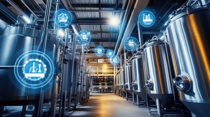 Fototapeta premium Futuristic Brewery: A High-Tech Craft Beer Oasis