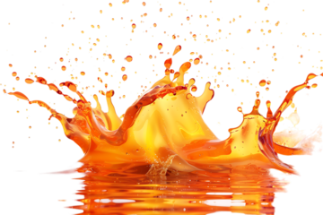 A Dynamic Fire Splash Spread, Isolated on a Transparent Background, Perfect for Intense or Fiery-Themed Designs