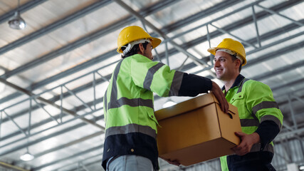 The staff is working in the office document storage area. The warehouse workers are checking the stock on the shelves in the production department.