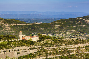 Monastery in Montserrat mountain range, Spain