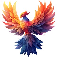 Fototapeta premium A Colorful Phoenix Bird With Artistic Wings