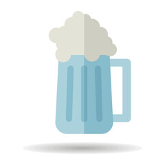 Beer glass vector icon. Barbecue and bbq grill