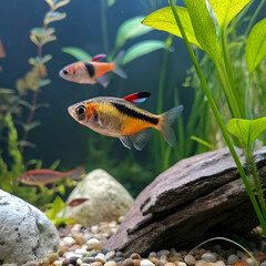 Fototapeta premium Fish are aquatic animals with gills, scales, and fins, found in both fresh