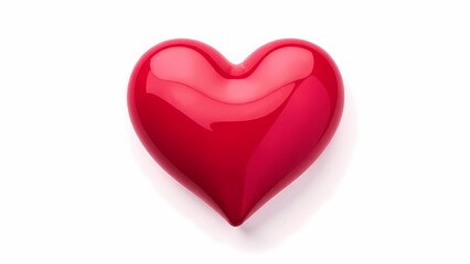 Fototapeta premium Red heart on white background with copy space. Valentine's Day card