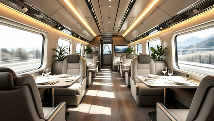 Fototapeta premium Luxury Train Interior 