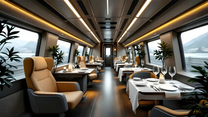Fototapeta premium Luxury Train Interior 